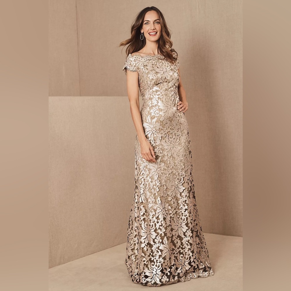Tadashi Shoji Odette Gold Sequin Dress